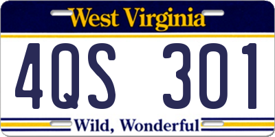 WV license plate 4QS301