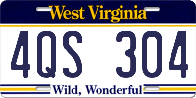 WV license plate 4QS304