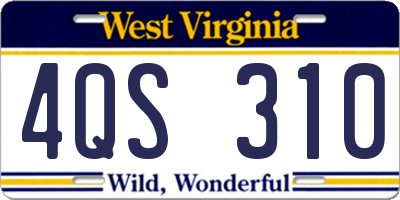 WV license plate 4QS310