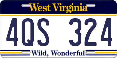 WV license plate 4QS324