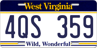 WV license plate 4QS359