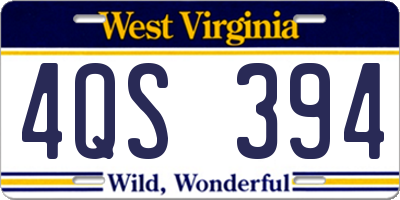 WV license plate 4QS394