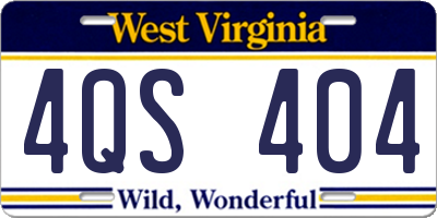 WV license plate 4QS404