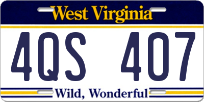 WV license plate 4QS407