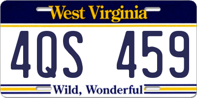 WV license plate 4QS459