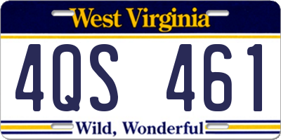 WV license plate 4QS461