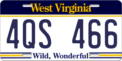 WV license plate 4QS466
