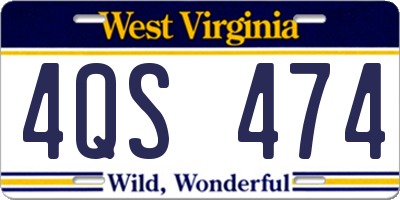 WV license plate 4QS474