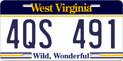 WV license plate 4QS491