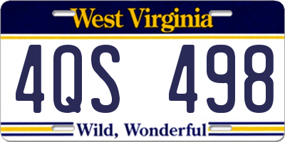 WV license plate 4QS498