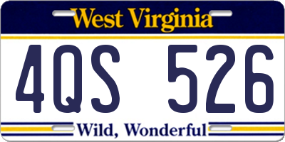 WV license plate 4QS526