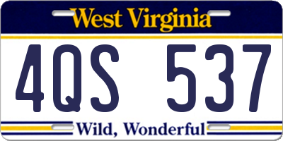 WV license plate 4QS537