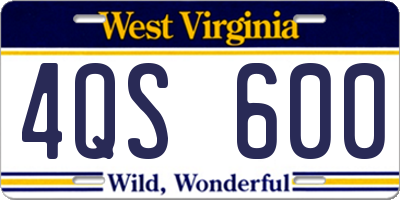 WV license plate 4QS600