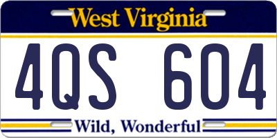WV license plate 4QS604