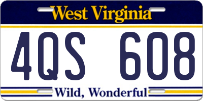 WV license plate 4QS608