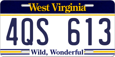 WV license plate 4QS613