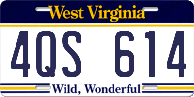 WV license plate 4QS614