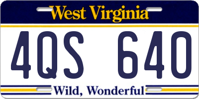 WV license plate 4QS640