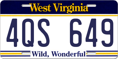 WV license plate 4QS649
