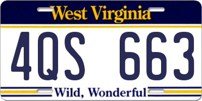 WV license plate 4QS663