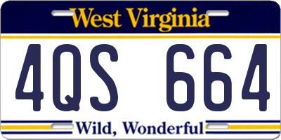 WV license plate 4QS664