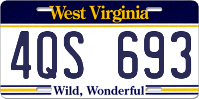 WV license plate 4QS693