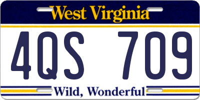 WV license plate 4QS709