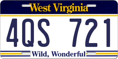 WV license plate 4QS721