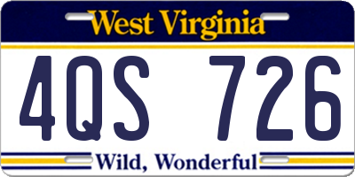 WV license plate 4QS726