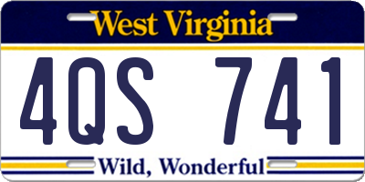 WV license plate 4QS741