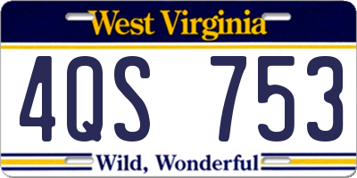 WV license plate 4QS753