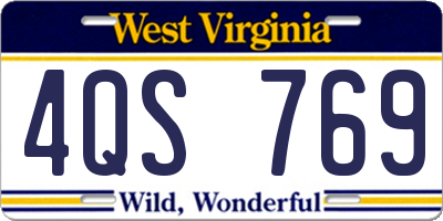 WV license plate 4QS769