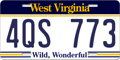 WV license plate 4QS773