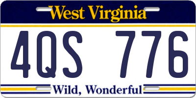 WV license plate 4QS776