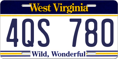 WV license plate 4QS780