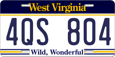 WV license plate 4QS804