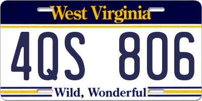 WV license plate 4QS806