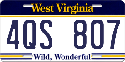 WV license plate 4QS807