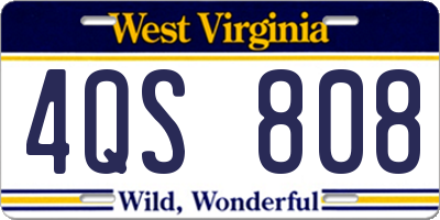 WV license plate 4QS808