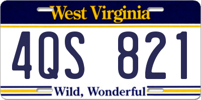 WV license plate 4QS821