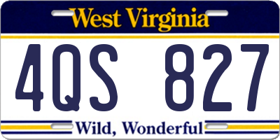 WV license plate 4QS827