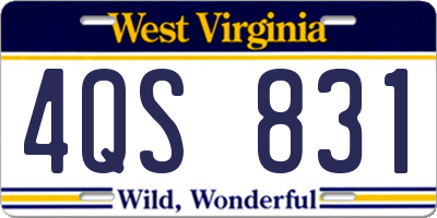 WV license plate 4QS831