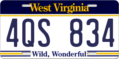 WV license plate 4QS834