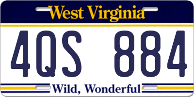 WV license plate 4QS884