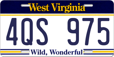WV license plate 4QS975