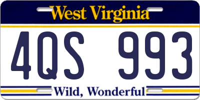 WV license plate 4QS993
