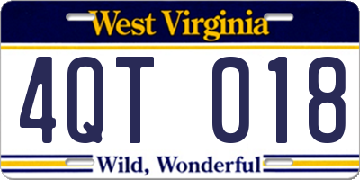 WV license plate 4QT018