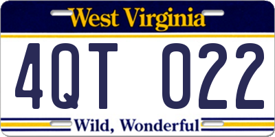WV license plate 4QT022