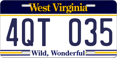 WV license plate 4QT035