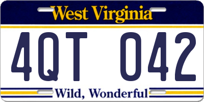 WV license plate 4QT042